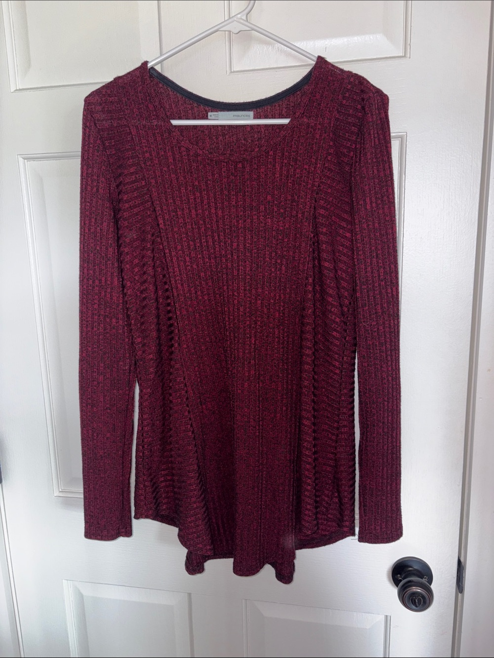 Maurices Maroon Textured Knit Top